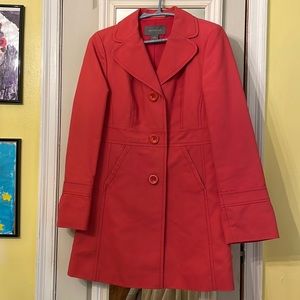 Ann Taylor salmon short trench coat